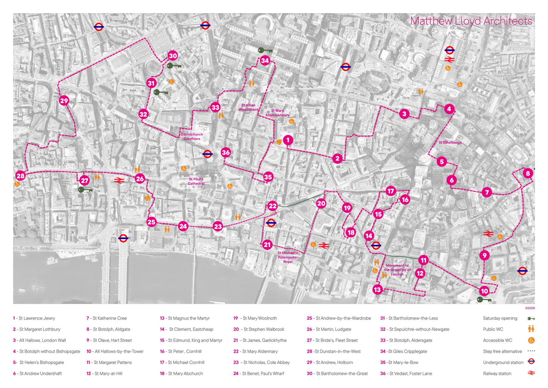 Matthew Lloyd Architects Lfa City Churches Walkathon Map