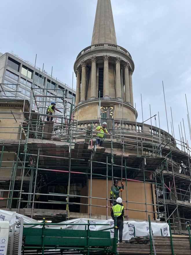 Matthew Lloyd Architects All Souls Langham Place Construction June Scaffolding 03