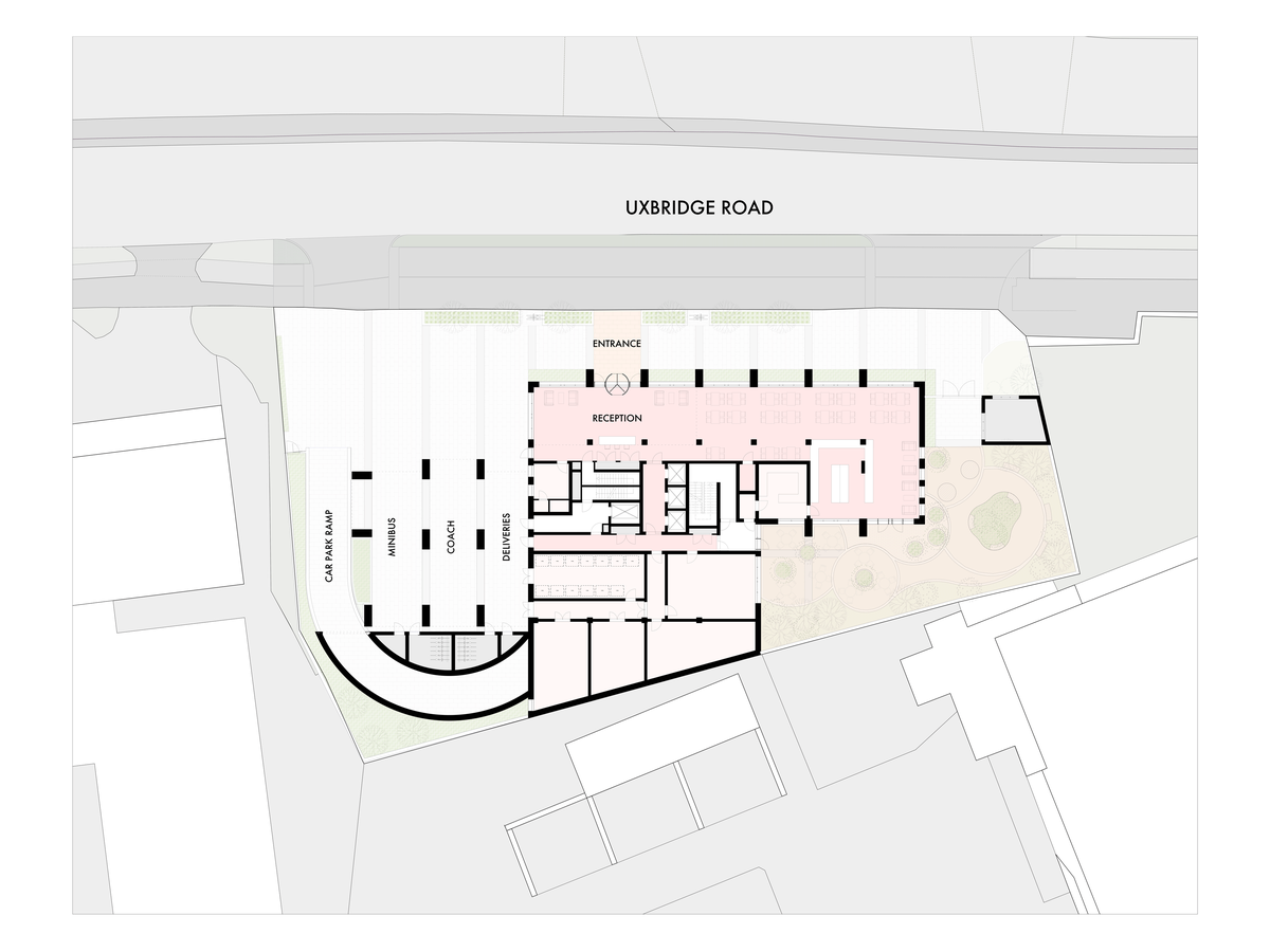 Matthew Lloyd Architects Uxbridge Road Hayes Hotel Drawings Ground Floor Plan
