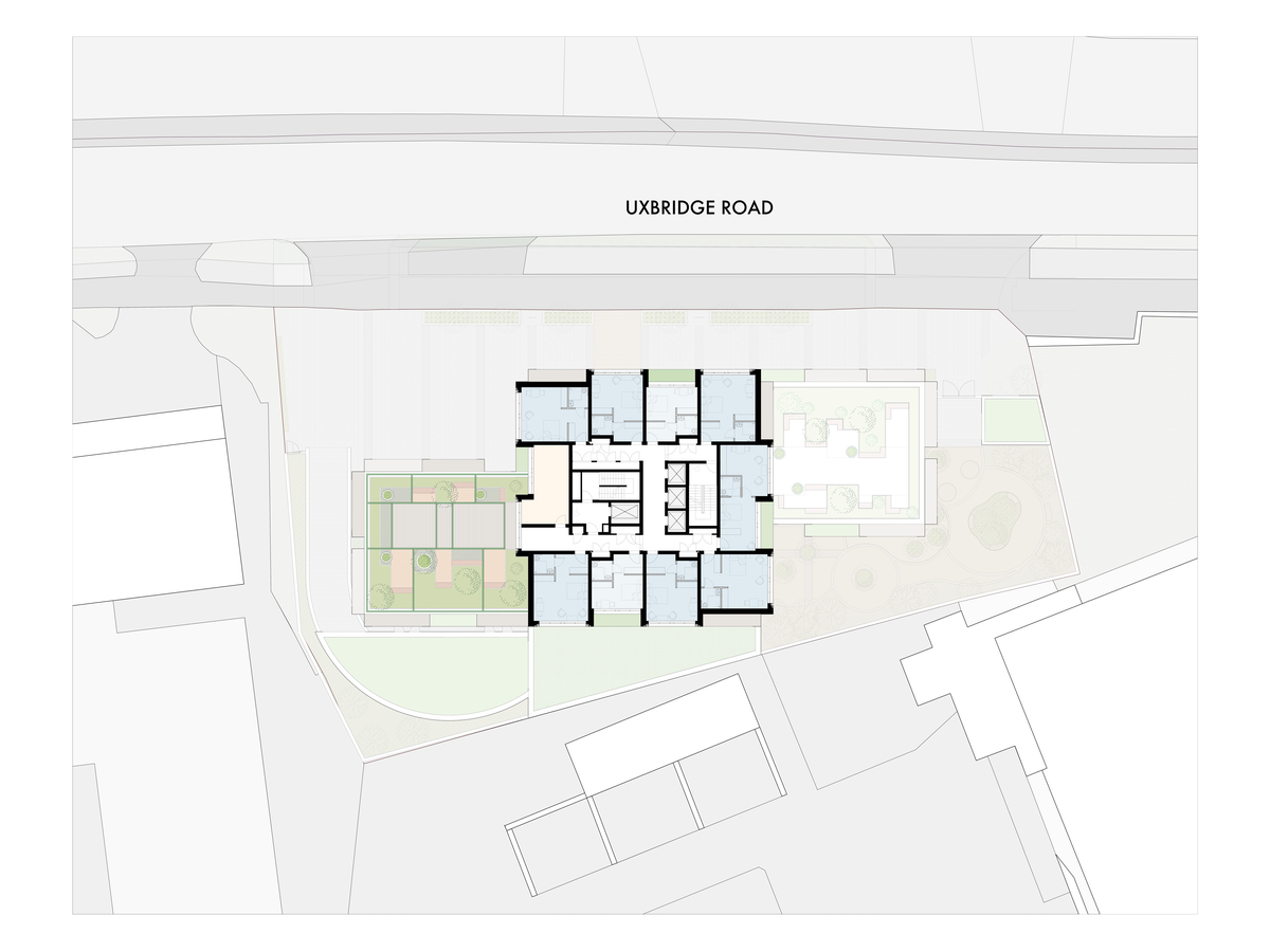 Matthew Lloyd Architects Uxbridge Road Hayes Hotel Drawings Seventh Floor Plan