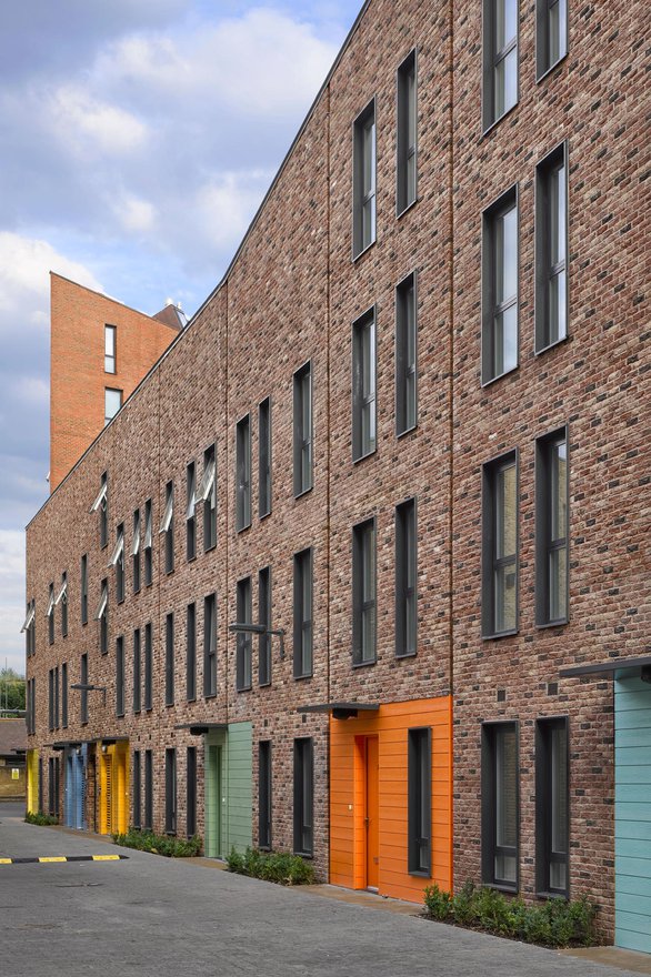 Matthew Lloyd Architects New Mildmay Houses Coloured Entrance Doors