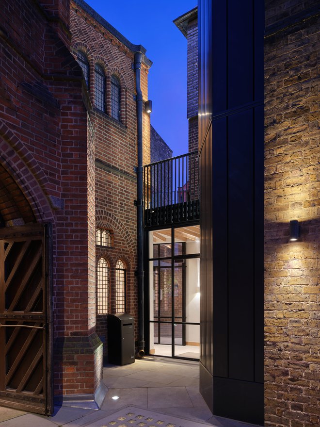 Matthew Lloyd Architects St Mary Bourne Street Night Entrance